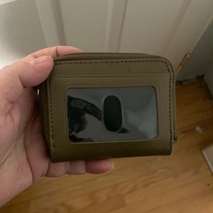 Green Leather Wallet Card Holder
